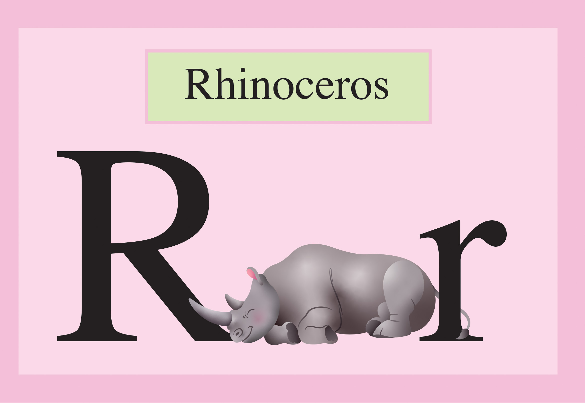 slide 5 Beginning Readers - ANIMALBET! A to Z, by Bonnie Lady Lee and Peter Zafris. [Excerpt] R is for rhinoceros.